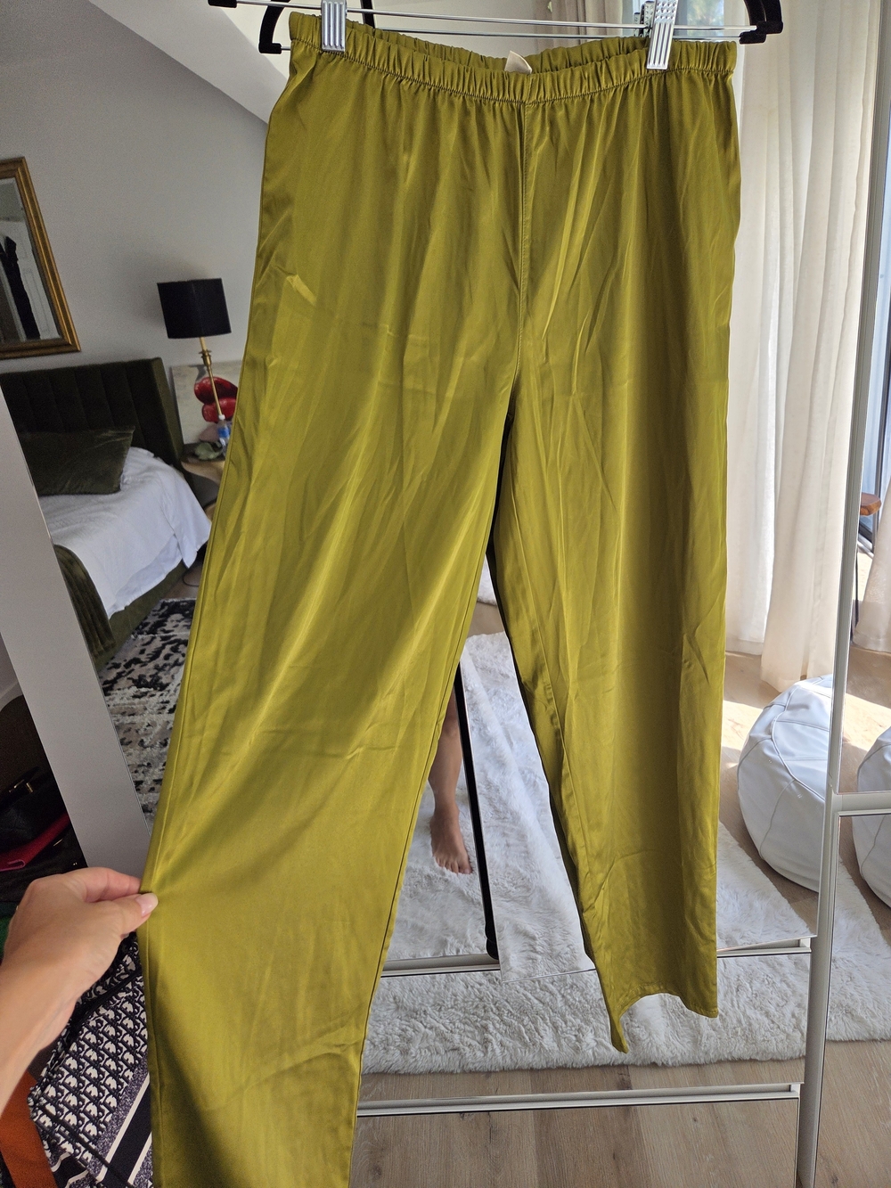 Olive Green Elastic Waist Pants